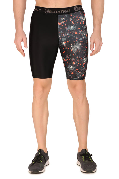 Men's Polyester Pocket Compression Shorts (1L Splash)