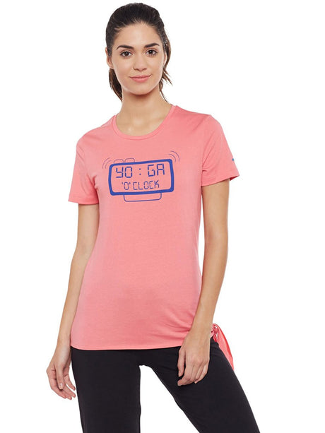 Alcis Women Printed Pink Tshirts | Alcis