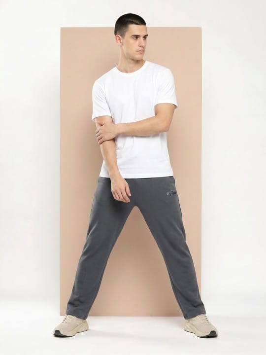 Grey Straight Fit Track pant
