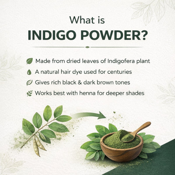 Natural Organic Indigo Powder – Chemical-Free Hair Coloring for Black & Dark Shades
