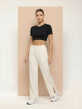 Mode Straight Fit Flare Pant Off White