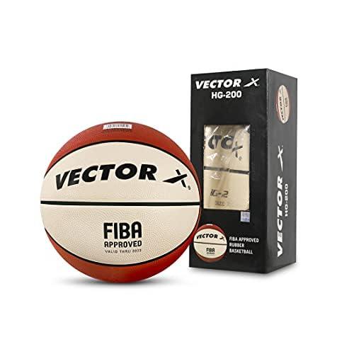VECTOR X HG-200 FIFA Approved Basketball with Free Air Needle Moulded Tacky Rubber (Color : Brown-Cream) Size: 7
