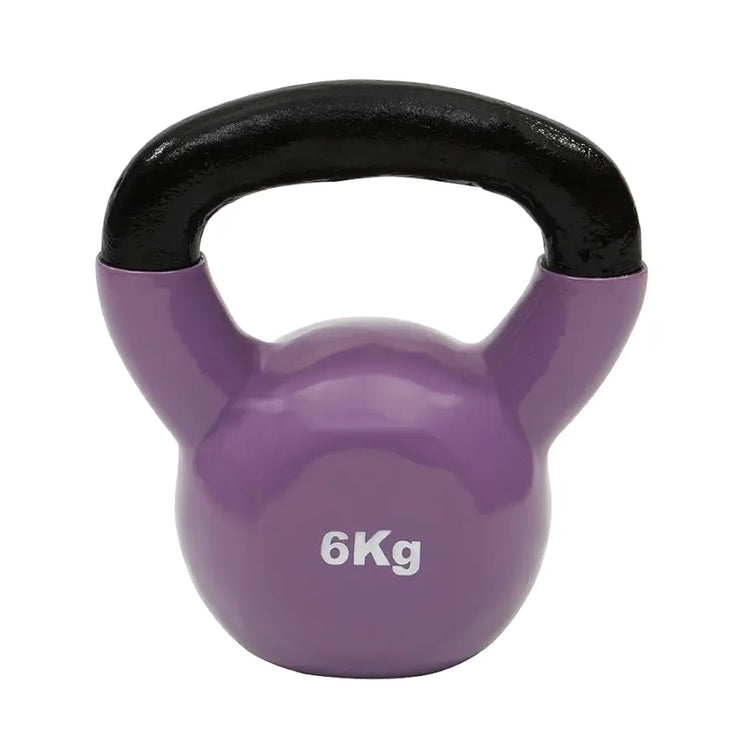 COUGAR 6 kg Vinyl Kettlebell for Home Gym and Strength Training – PVC Coated Cast Iron with Wide Grip Handle – Floor Safe Weight for Workouts and Fitness