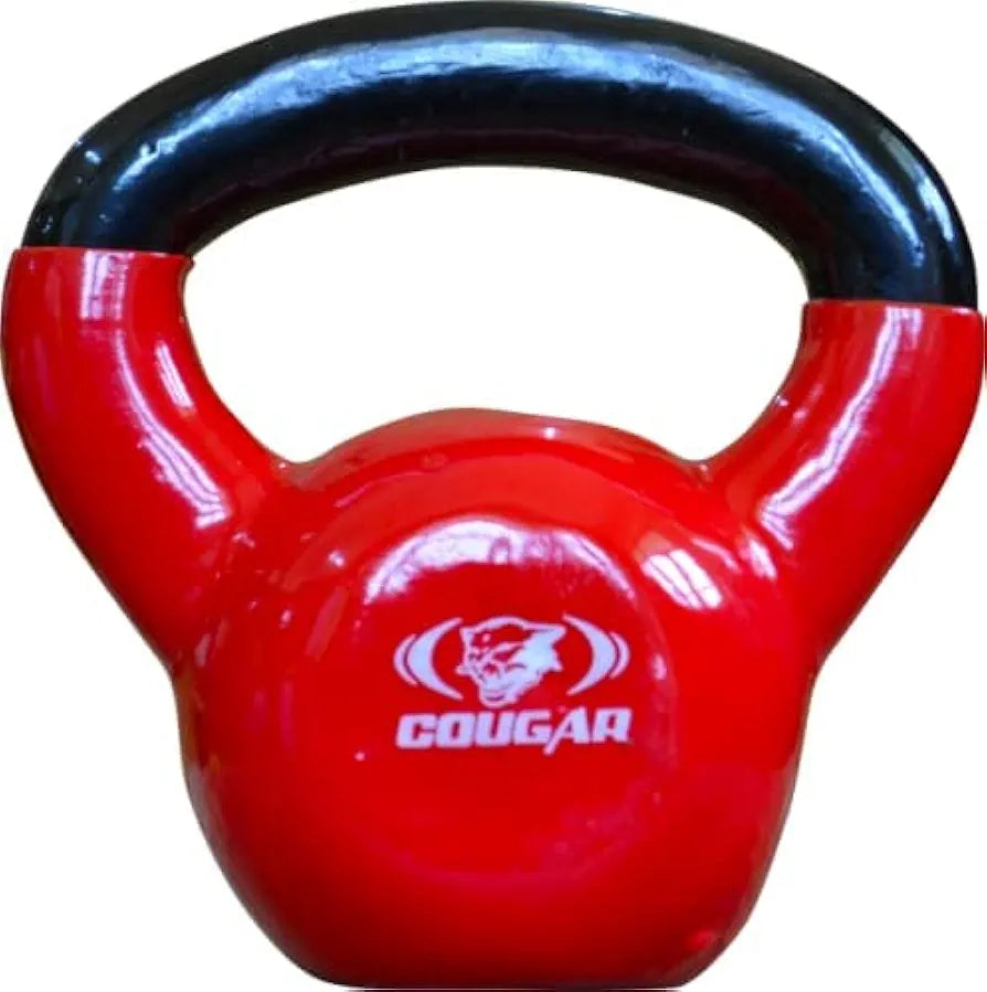 Cougar Vinyl Kettlebell, Solid Cast Iron Vinyl Coated Kettlebells, Kettle Bell for Gym & Workout, Kettle Bell for Strength Cardio Training, Home and Gym Fitness Workout 
