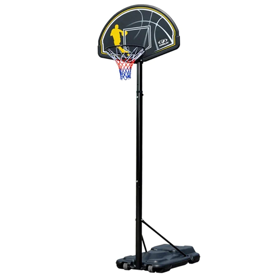 COUGAR Super Shot Basketball Portable Stand and Board with Adjustable Height Pole Outdoor Courtyard Backyard Game with Wheels