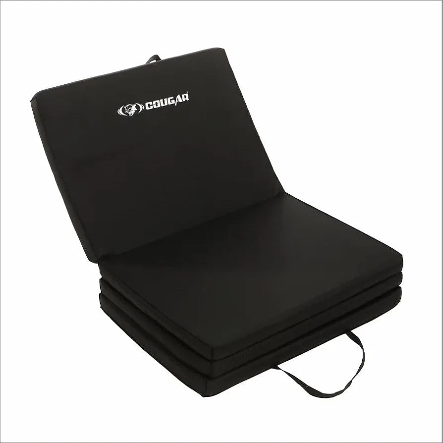 COUGAR Gymnastics Folding Mat ||Folds in 4 Parts PVC Foam Filled polyster cover|| Foldable Movable portable Cot Mattress, Bed Mattress for Travel, Picnic, Yoga Mat  || folding yoga mat for travelling