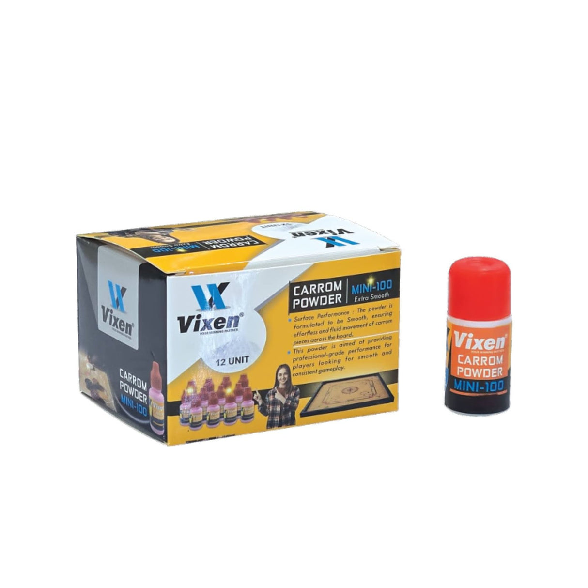 VIXEN CARROM POWDER MINI 100 (WHITE)