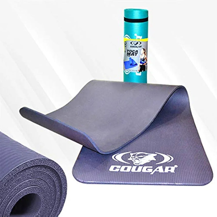 Cougar 12mm Extra Thick NBR Yoga and Exercise Mat with Carrying Strap