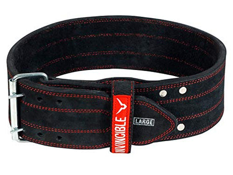 Invincible Heavy Duty Leather Weight Lifting Gym Belt for Heavy Workout for Men & Women 4" | K.L. Mahajan & Sons (Invincible)
