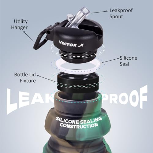 Vector X Flexible Portable Water Bottle with Flip Top Lid for Travel, Hiking, Camping 500 ml Bottle (Pack of 1,Silicone)