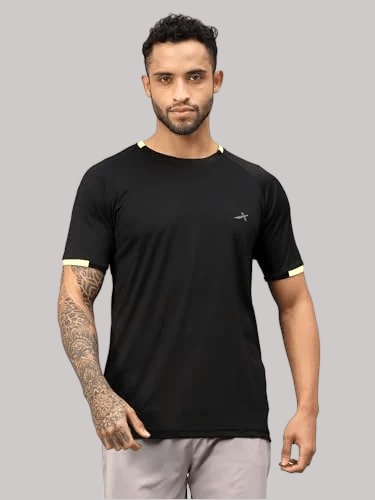Vector X Mens Wear Polyester Solid Round Neck Half Sleeves T-shirt For Court Games, Cricket, Golf, Running, Fitness, Training, Athletic Sports