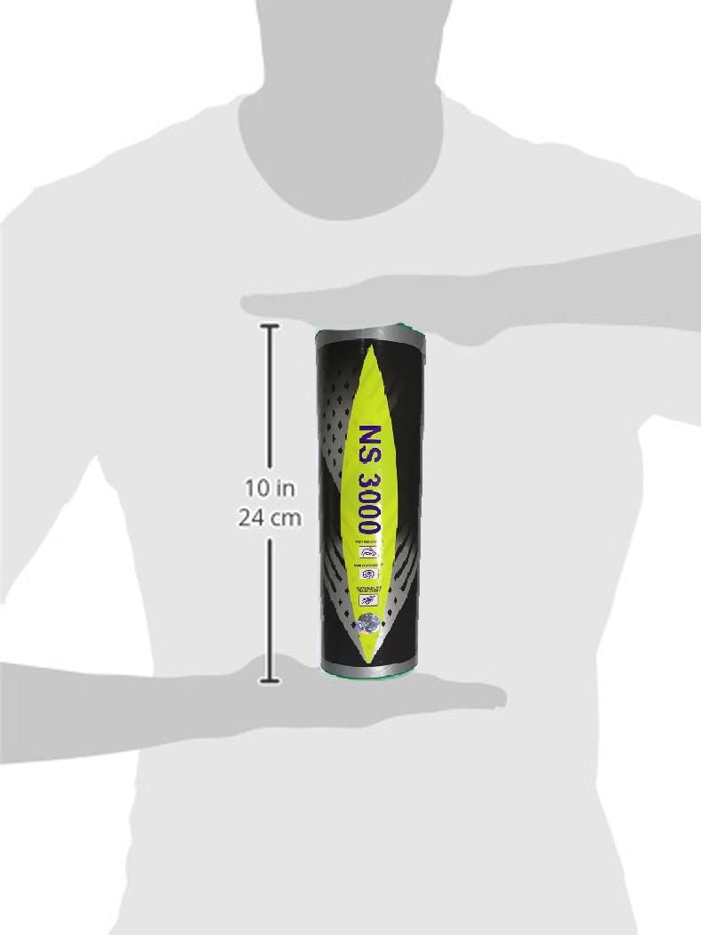 NS 3000 Nylon Badminton Shuttlecock, Slow Speed (6 Pieces)