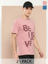Alcis Men’s Pack of 2 Rosette Chest Printed Tees