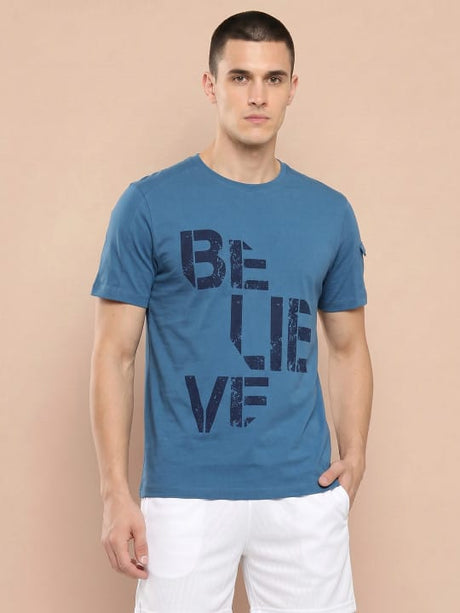 Alcis Men Ink Blue / Black Chest Printed Tee Pack of 2