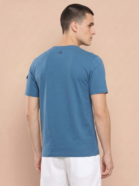 Alcis Men Ink Blue / Black Chest Printed Tee Pack of 2