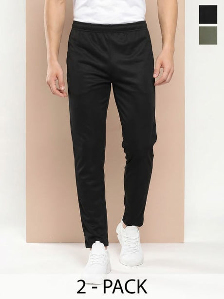 Black & Olive 100% Poly Foma Pant Pack of 2