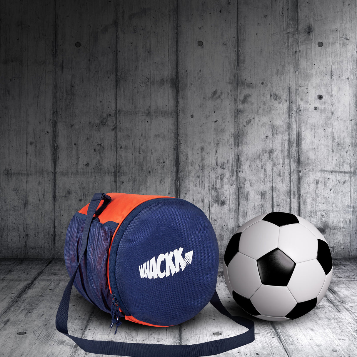 Kick Soccer Navy Orange Football Equipment Bags|Basketball Volleyball Bags |Adjustable Strap Backpack |Easy Access Pocket Mesh Bottle Holders | Ball Bag |Kitbag |Bag