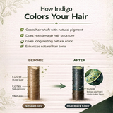 Natural Organic Indigo Powder – Chemical-Free Hair Coloring for Black & Dark Shades