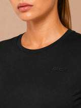 Black Cotton Lycra Tee