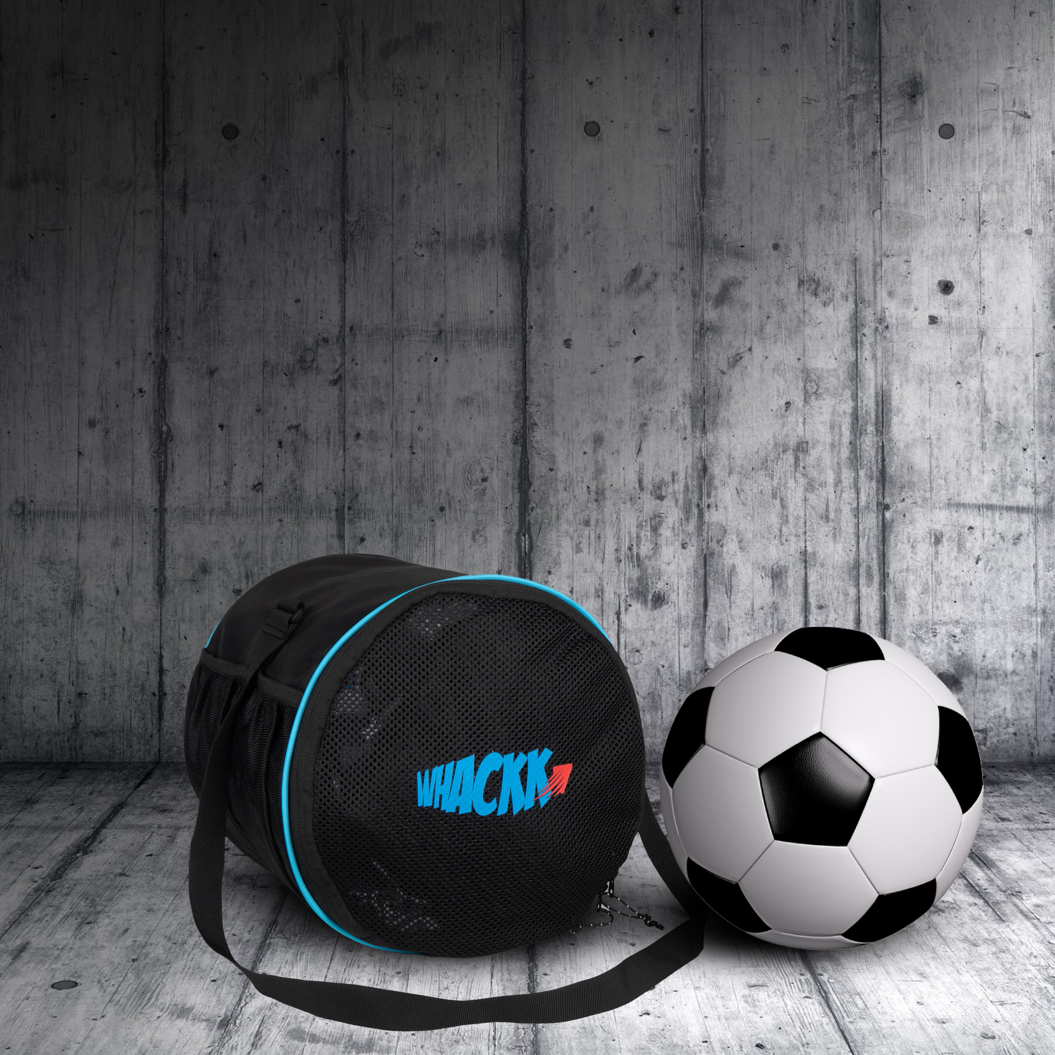 Kick Soccer Black Football Equipment Bags|Basketball Volleyball Bags |Adjustable Strap Backpack |Easy Access Pocket Mesh Bottle Holders | Ball Bag |Kitbag |Bag
