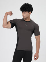 Invincible Men's Color Block Base Layer Compression Tee