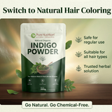 Natural Organic Indigo Powder – Chemical-Free Hair Coloring for Black & Dark Shades
