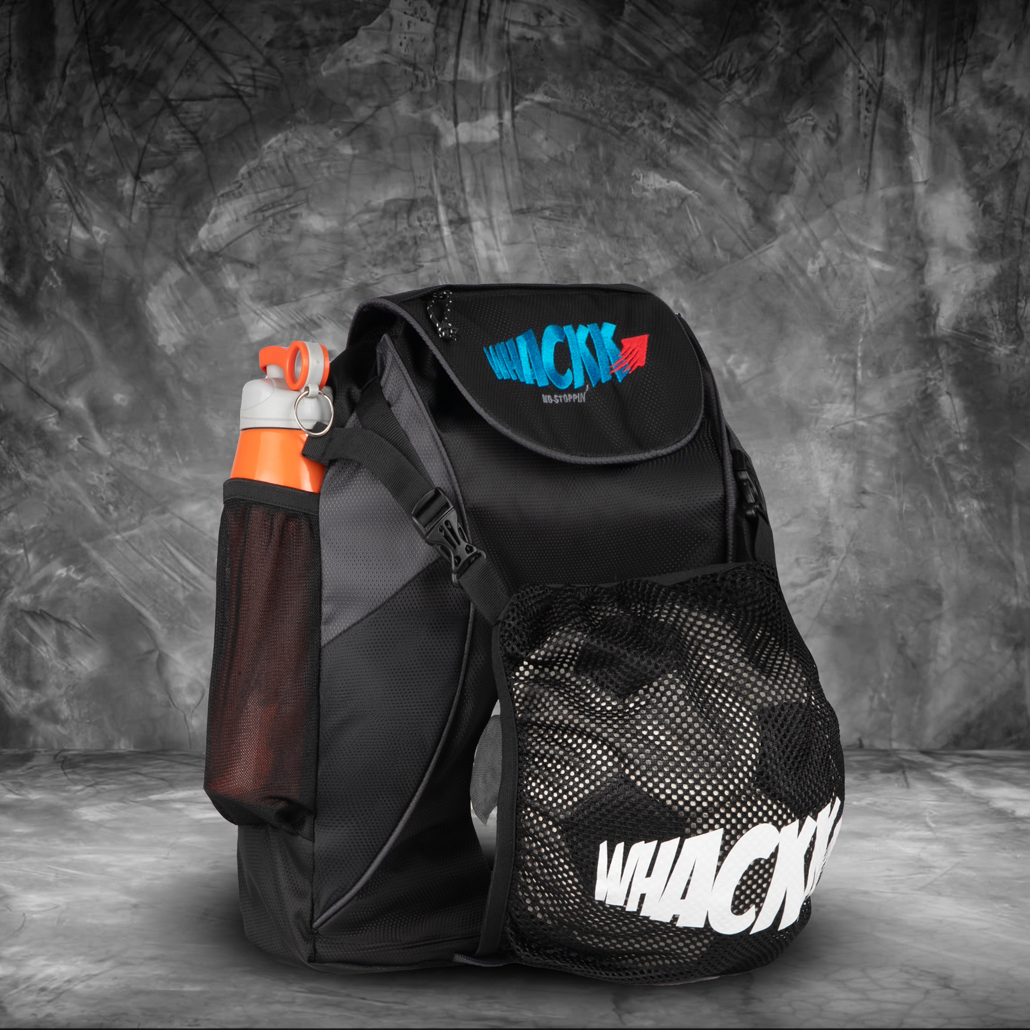 Storm Soccer Black Football Equipment Bag | Sports Men Boys Drawstring Backpack | Mobile Bottle Holder Pocket | Gym Bag