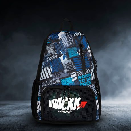 Thunderbolt 28L Blue Printed |Football Basketball Volleyball Equipment Backpack Bag|Kit Bag|Soccer Bag|Boys Kids Adult Men|Mesh Shoe or Ball Pocket|Bottle Holder| Easy Access Pocket