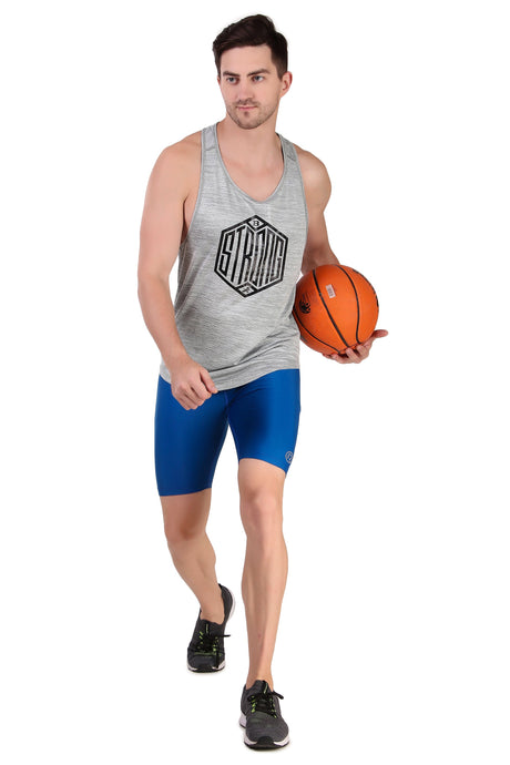 Men's Polyester Compression Shorts (Royal Blue)