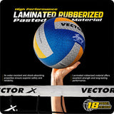 Vector X Legacy With Pump 18 Panel Laminated Rubberized Pasted Material Durable & Waterproof Indoor Outdoor, Beach, Pool, Sand Home Play Practice Match Volleyball