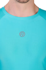 Men's Polyester Compression Tshirt Full Sleeve (Coral Green)