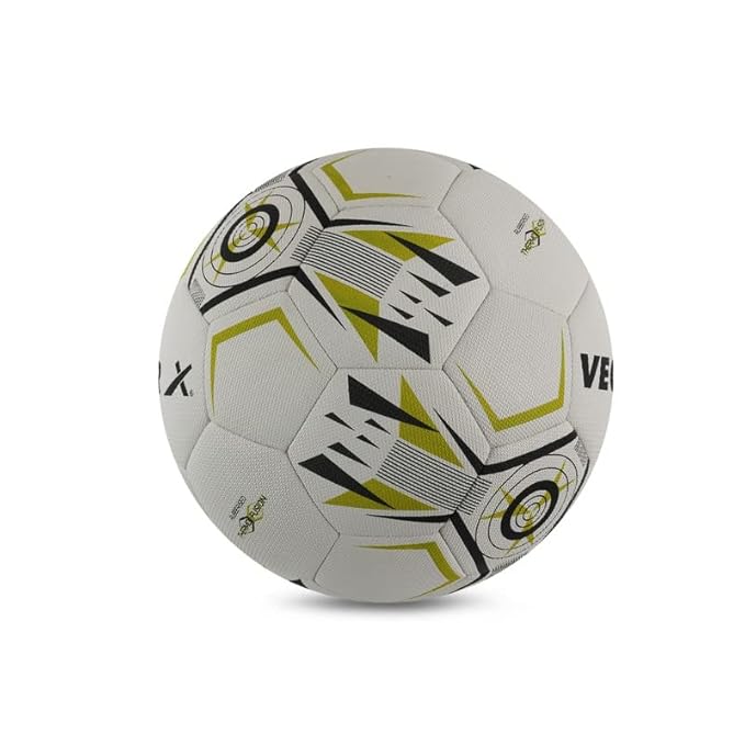 Vector X 32 Panel Impulse Rubberised Thermo Fused Indoor/Outdoor Football with Butyl Bladder, Suitable for Match and Training for Adults 15+ Years + Free Air Needle