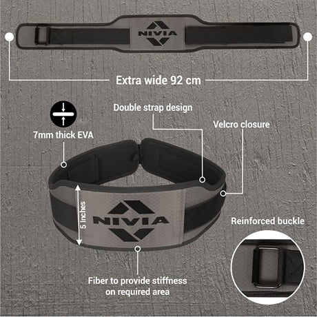 Nivia 5" Quick-Lock Gym Belt Weightlifting Gym Belt