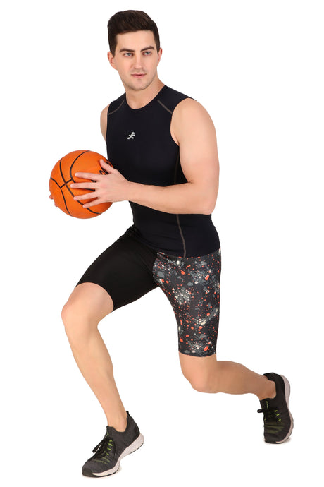 Men's Polyester Pocket Compression Shorts (1L Splash)