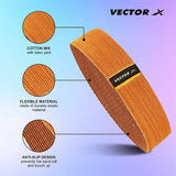 Vector X Fabric Resistance Band -Loop Band for Exercise Hip Band for Hip, Legs, Stretching, Toning Workout. Mini Loop Booty Bands for Glutes, Squats Exercise Usable in-Home & Gym
