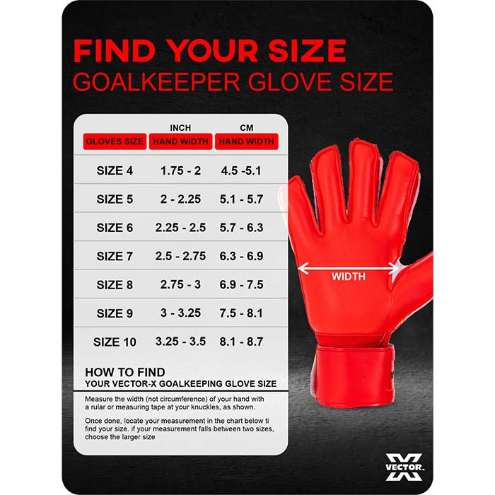 Vector X Quantum Goalkeeper Gloves, Soccer Gloves, Goalie Gloves, Breathable Football Gloves| 4mm Latex Material to Give Protection| for Kids Youth & Adult