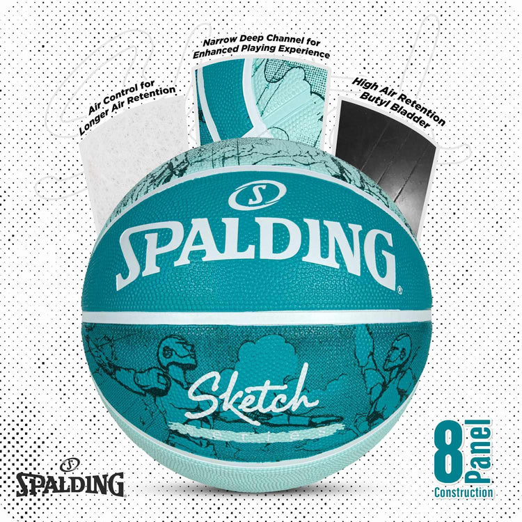 Spalding Sketch Crack Ball 84380Z, Unisex, Basketball, Blue, 7, blue