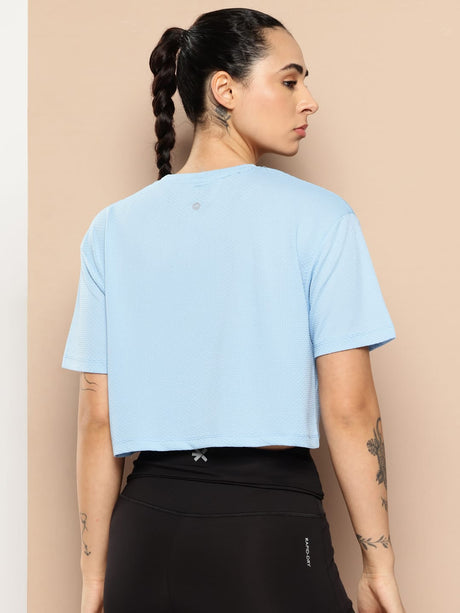 Alcis Women Blue Textura Crop Top