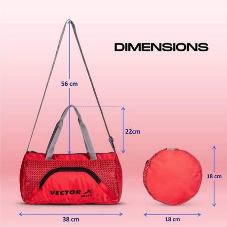 Vector X Blitz Gym Bag for Men|Gym Bag with Shoe Compartment|Gym Bag & Fitness Kit & Gym Bag
