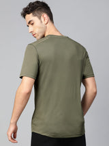 Alcis Men Olive Green Anti-Viral Round Neck Training T-shirt