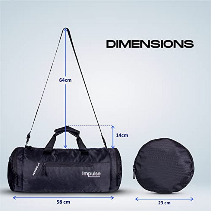 Vector X Gym Duffel 26L Sports Bag for Men and Women Polyester | Large Compartment | Front Utility Pocket | Mesh Side Pocket | Durable Base | Adjustable Shoulder Strap Travel Bag