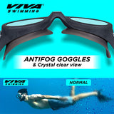 Viva Swimming VIVA-200 Swimming Goggles with Free Protective Case Pro Clear Lens & Wide-Vision Swimming Goggles with UV and Anti Fog Protection for Adult Men Women