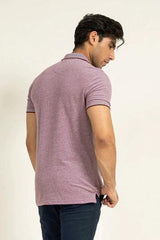 Wine Melange Tipped Polo | Cougar - KIBI SPORTS