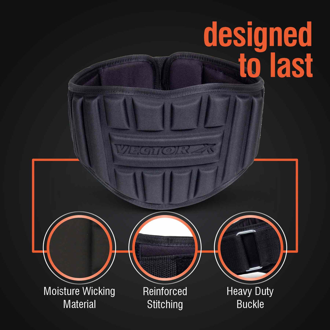 Vector X GB 100 Weightlifting Belt For Men and Women Workout Back Support for Lifting, Fitness, Cross Training and Workout Back Support for Powerlifitng, Squats
