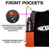 Joss Orange 9L|Sports Bag|Swimming Equipment Bags|Netball Bags|Dry Bags|Drawstring Bag for Shoes & Clothes|Sports Gear|Accessory Pocket |Gym Bag |Tuition Bag|1 Bottle Holder