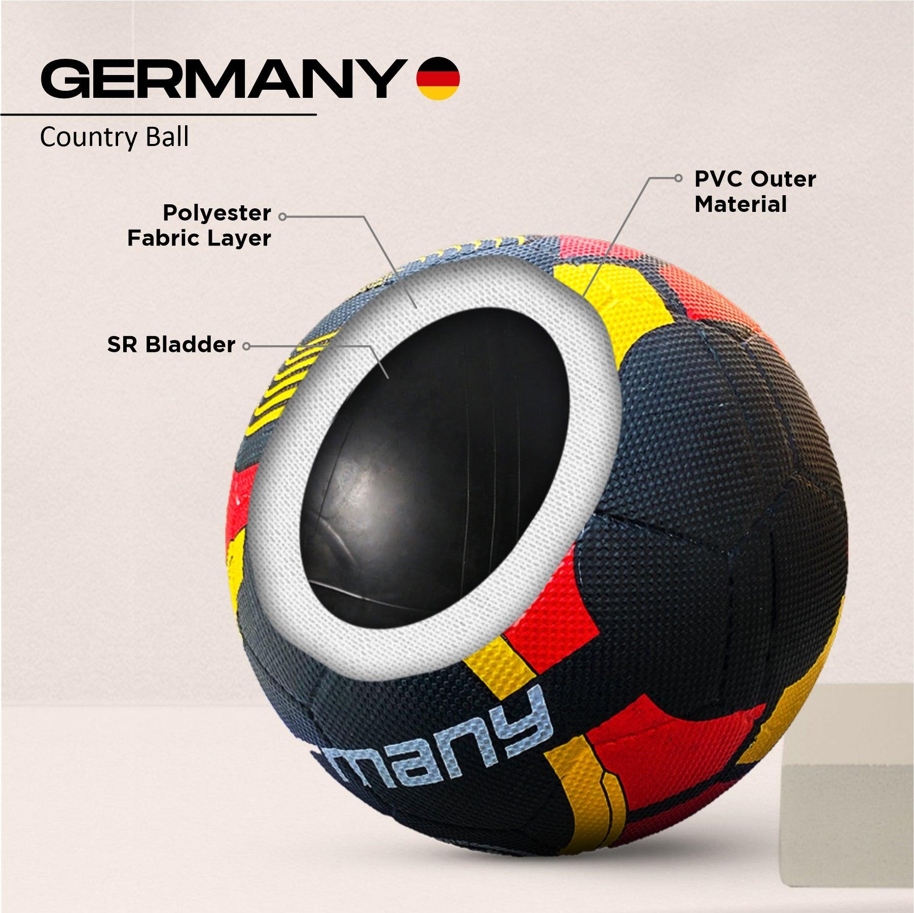VECTOR X Germany Rubber Moulded Football - (Pack of 1, Red, Black)