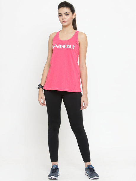 Invincible Women’s Athleisure Slogan Workout Tank Top | K.L. Mahajan & Sons (Invincible)