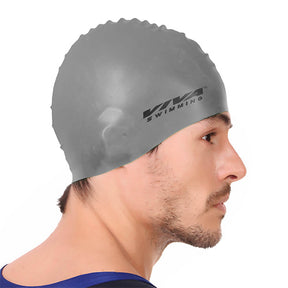 Viva Swimming Silicone Swimming Cap Unisex Soft Waterproof Swimming Pool Head Cap Water Sports Long Hair for Children Kids Boys Girls of All Age (Universal Size, Multicolour)