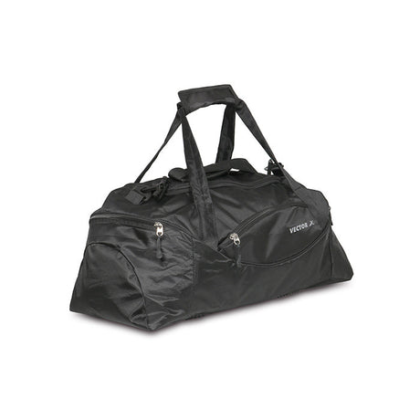 Vector X Calibre Polyester Material 43 Litre - Multi-Purpose Sports Team Kit|Gym Duffel Bag|Spacious Main Compartment|Fitness Travel Luggage Shoulder Bag -Adjustable Handles Strap (Black) Size 61 X 27 X 26 Cm