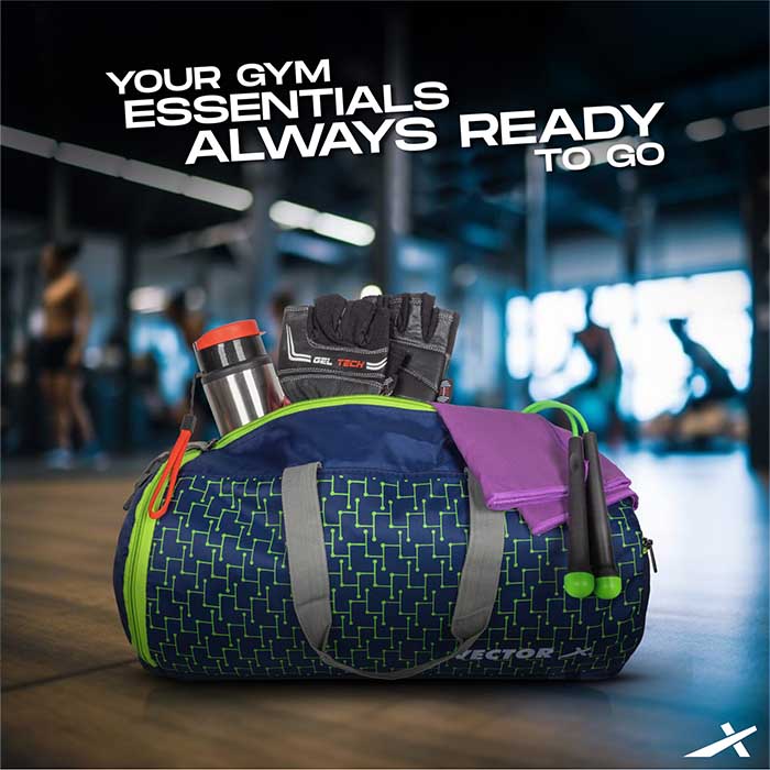 Vector X Vibe 26 LTR Duffle Gym Bag for Men & Women |Adjustable Shoulder Bag |Water Resistant |Sports & Travel Bag with Shoe Compartment & Side Pocket